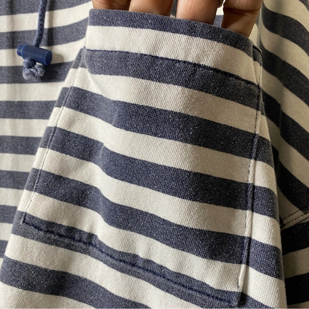 vtg EXPRESS JEANS Striped Sweatshirt w Hood - Picture 5 of 8